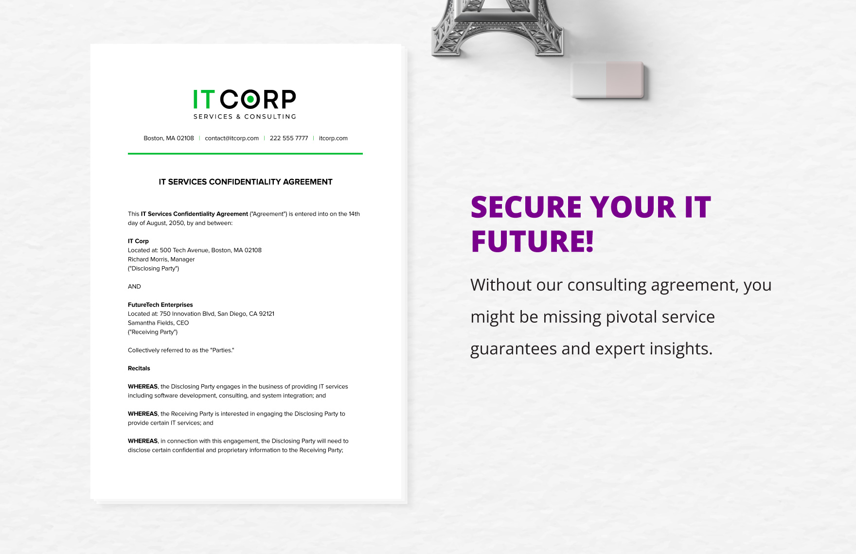 IT Services Confidentiality Agreement Template