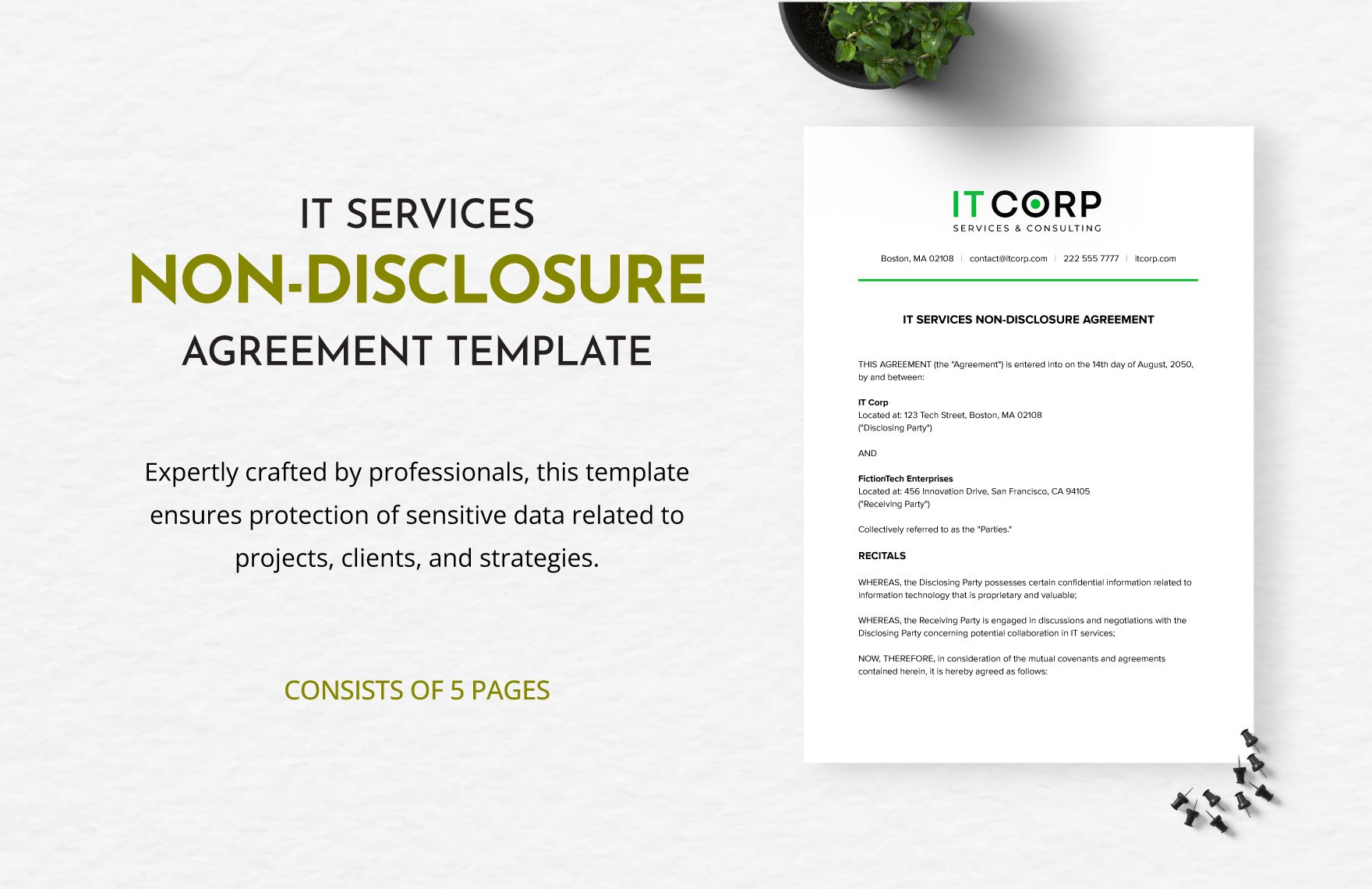 IT Services Non-Disclosure Agreement Template