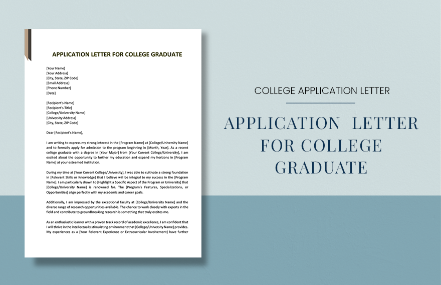 Application Letter For College Graduate