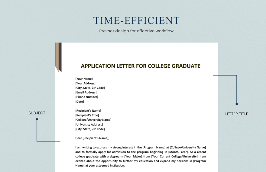 Application Letter For College Graduate