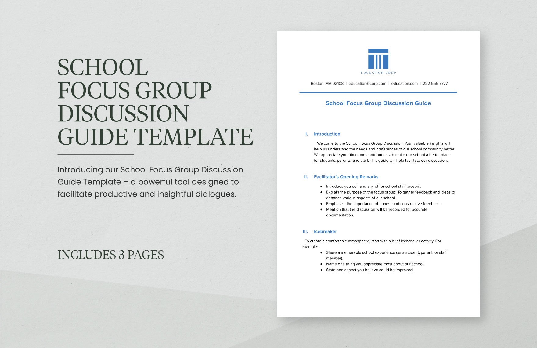School Focus Group Discussion Guide Template