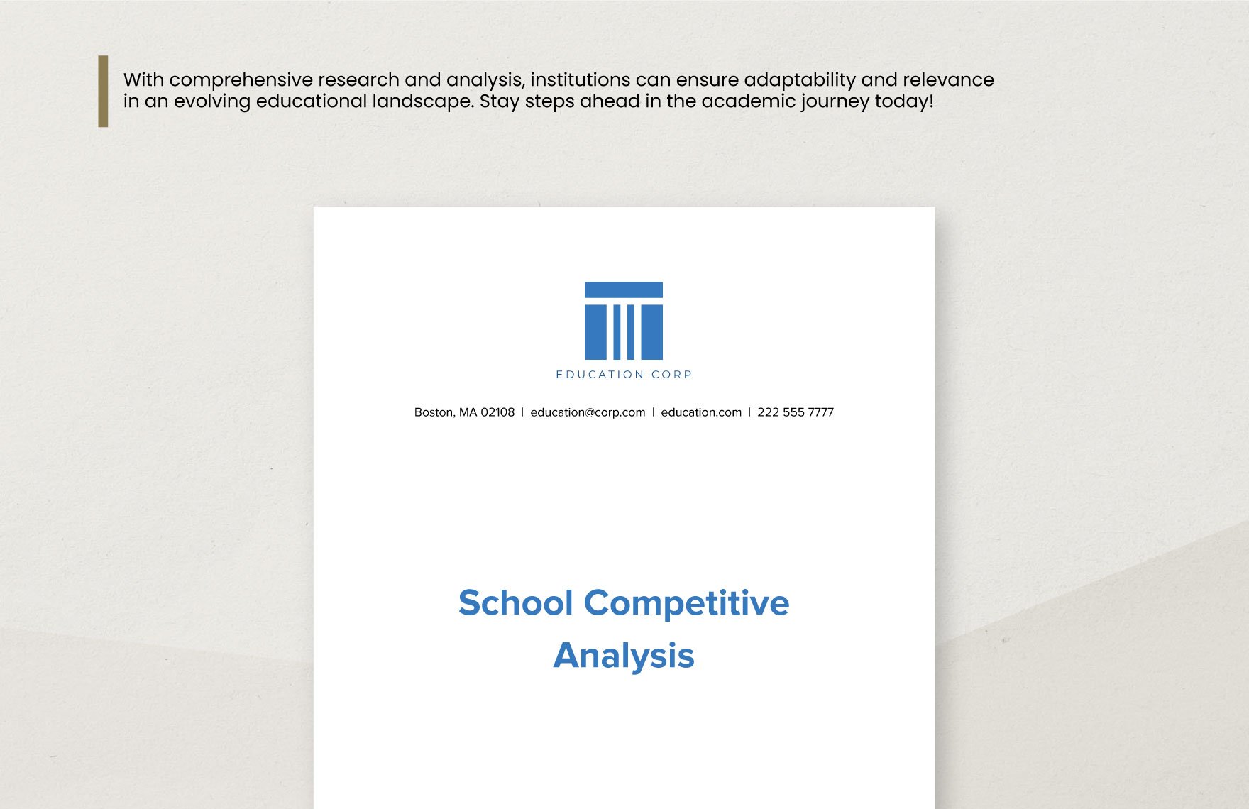 School Competitive Analysis Template