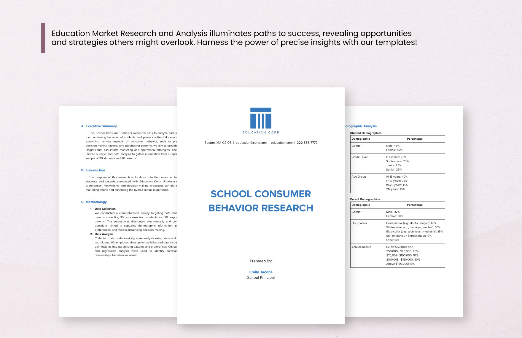 School Consumer Behavior Research Template