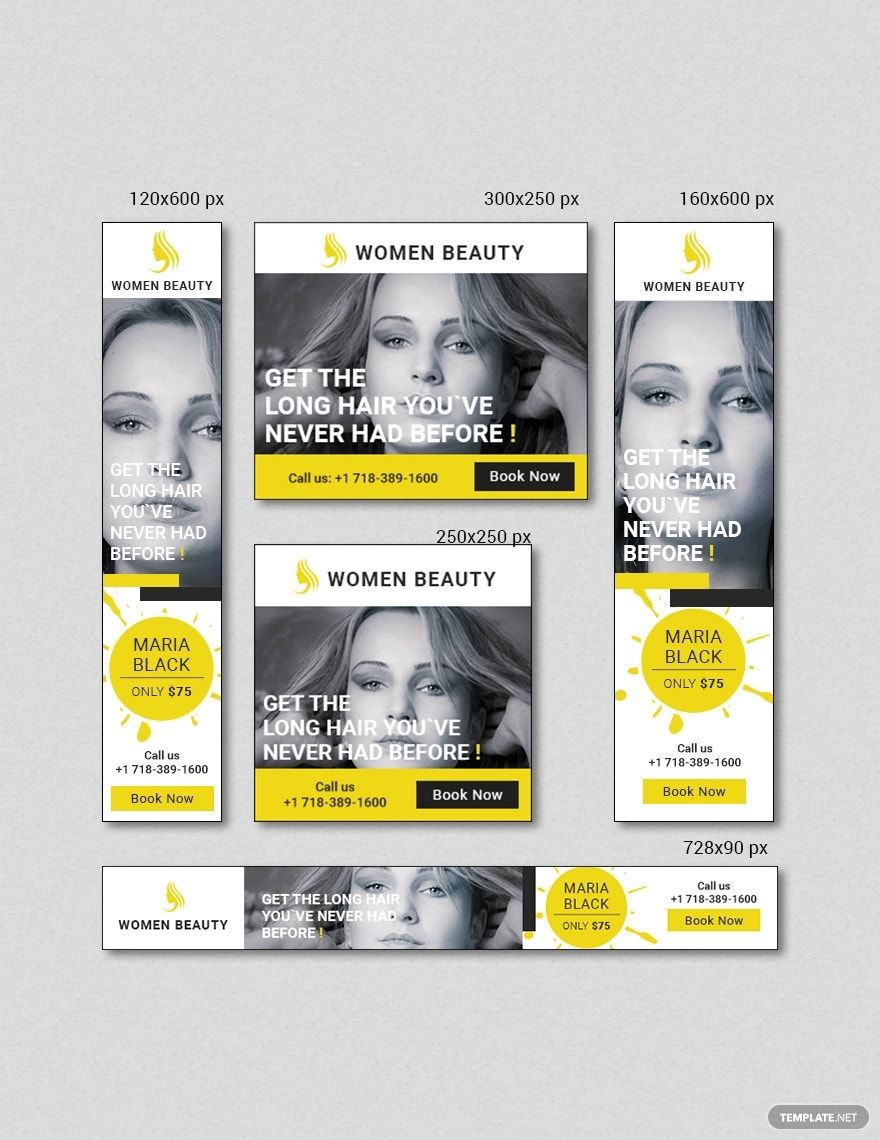Beauty Parlor Banner Ads Template