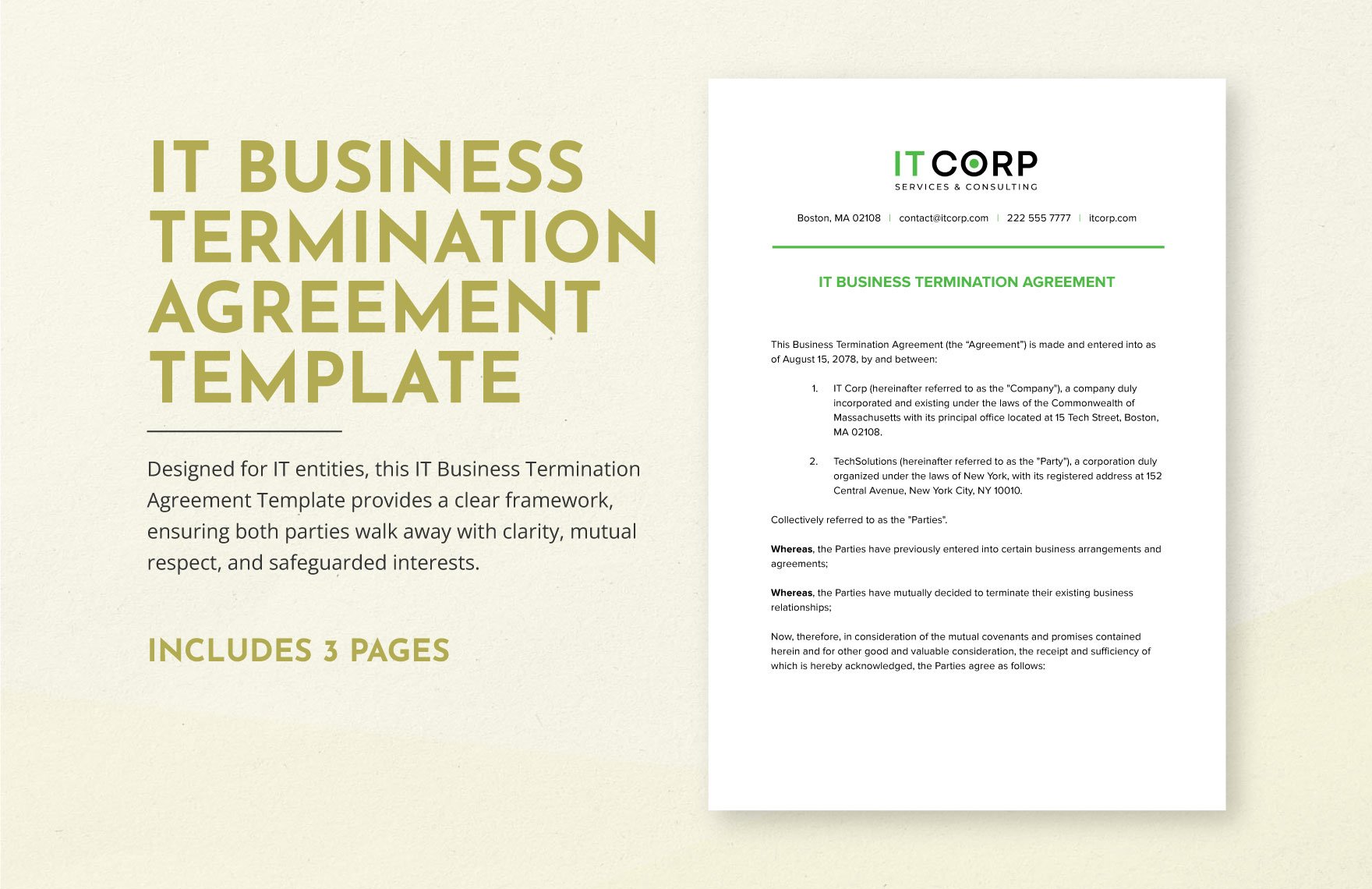 IT Business Termination Agreement Template