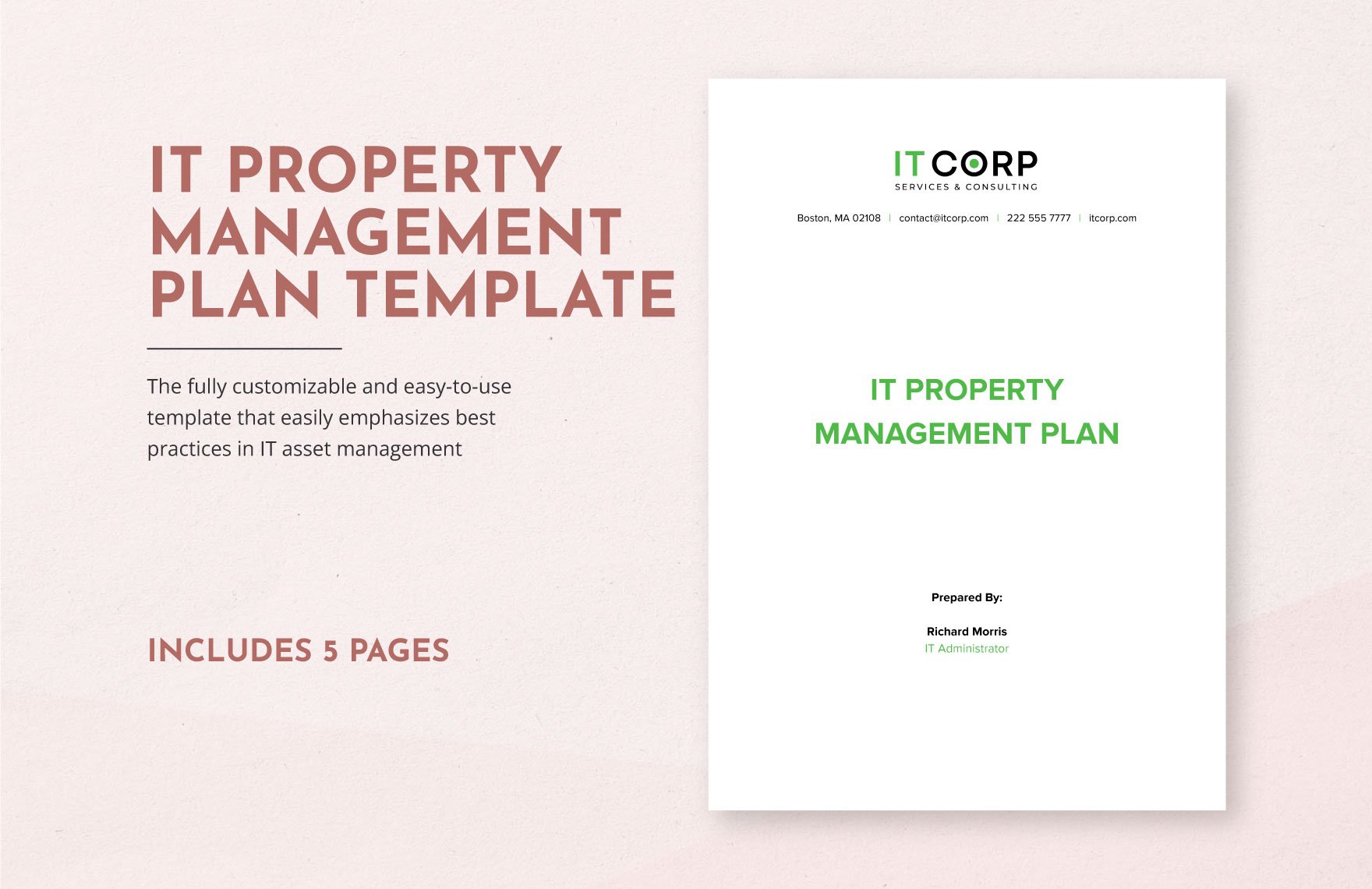 IT Property Management Plan Template in Word, Google Docs, PDF