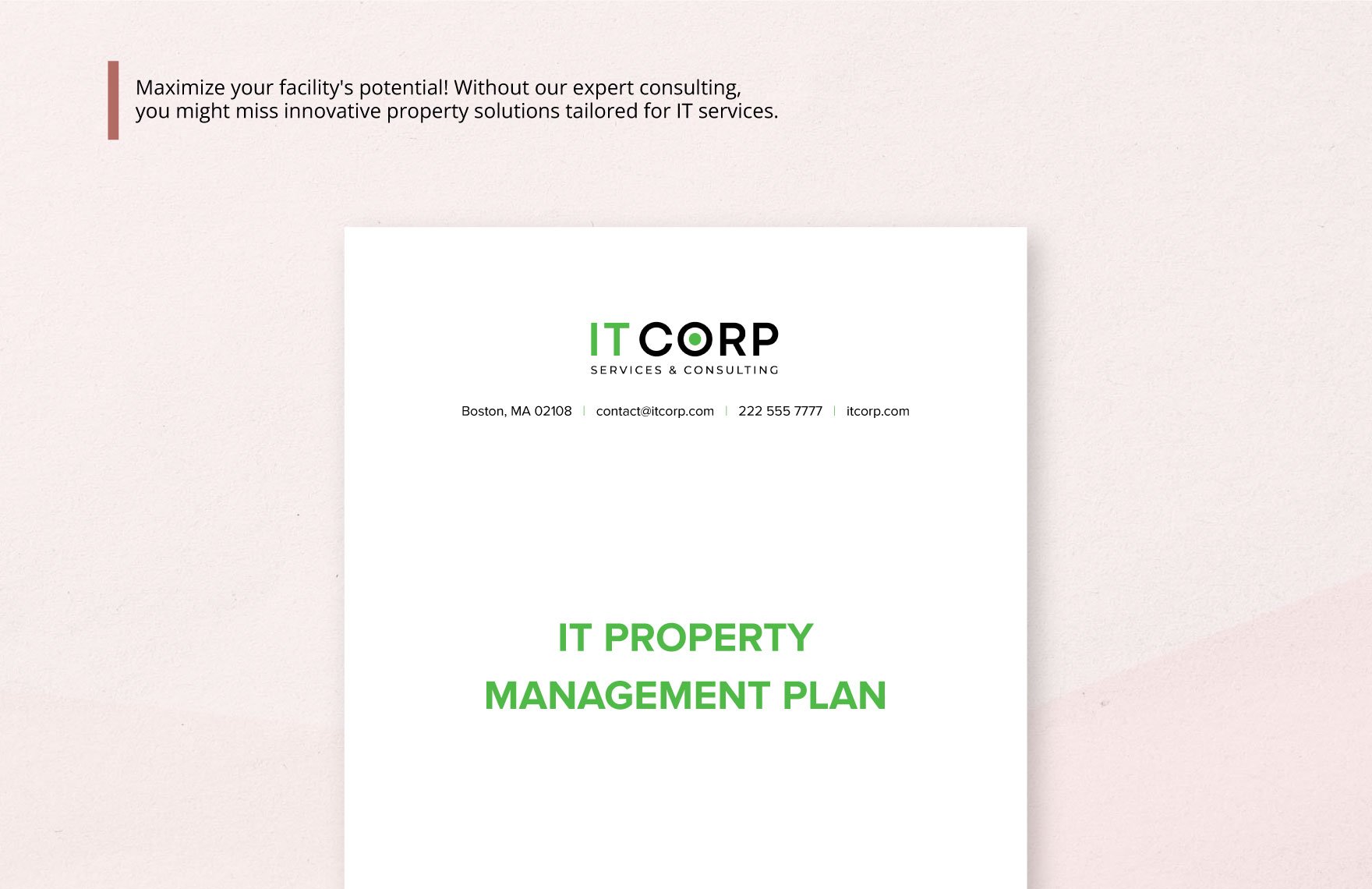 IT Property Management Plan Template