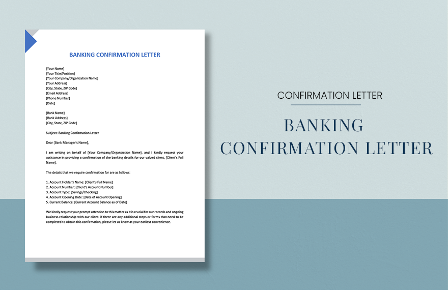 Banking Confirmation Letter