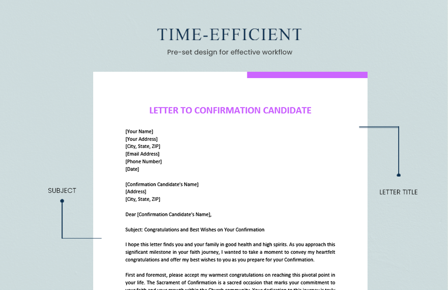 Letter To Confirmation Candidate