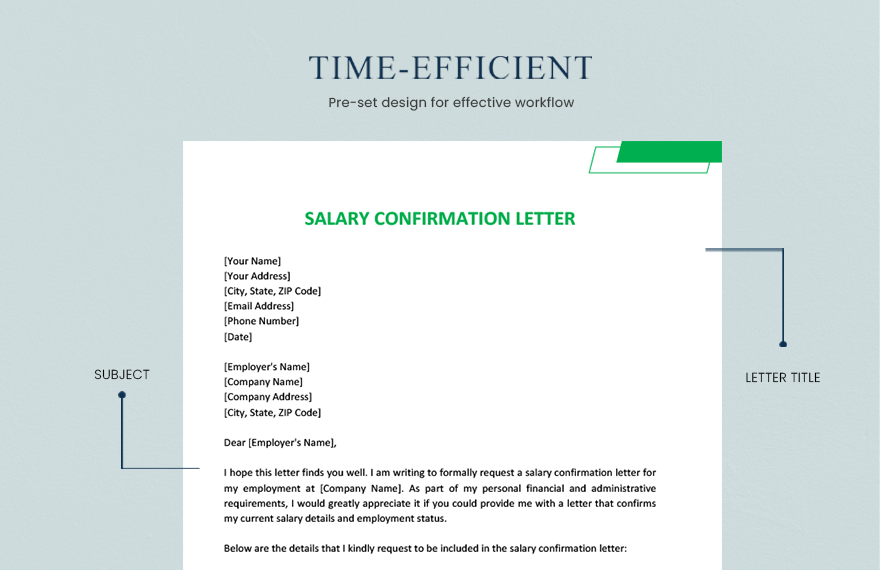 Salary Confirmation Letter