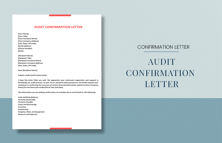 Audit Confirmation Letter in Word, Google Docs, PDF, Apple Pages