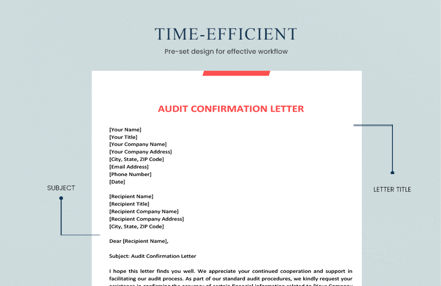 Audit Confirmation Letter