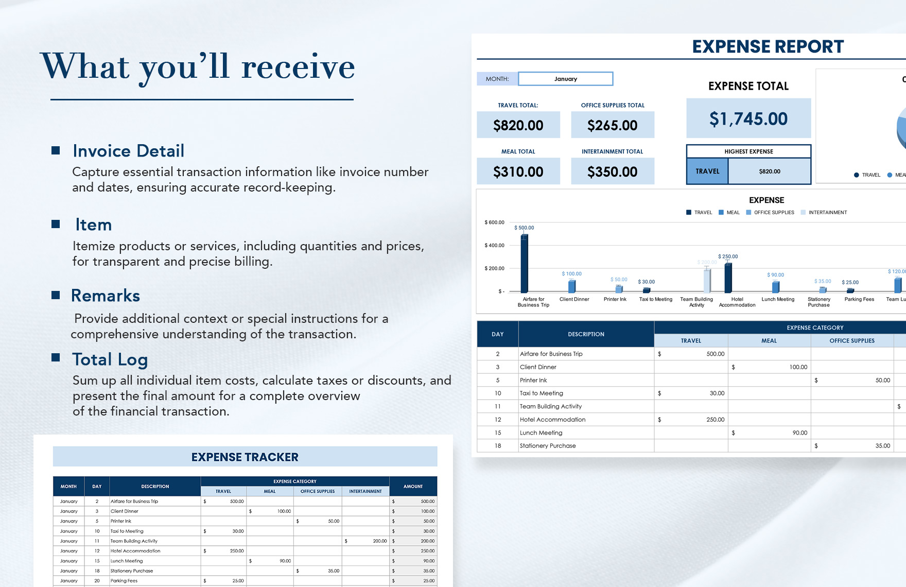 Expense Report Template Download in Excel, Google Sheets
