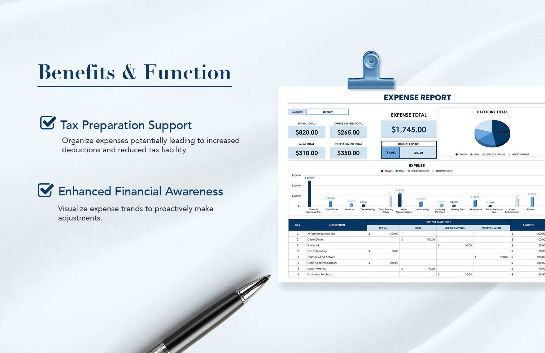Expense Report Template Download in Excel, Google Sheets