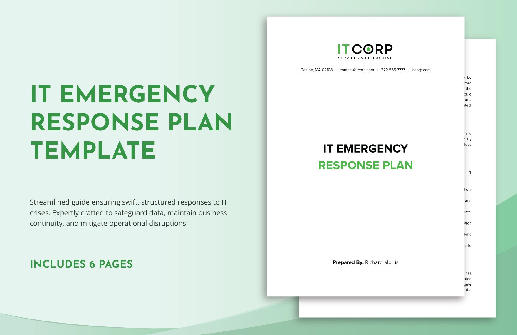 IT Emergency Response Plan Template in Word, Google Docs, PDF