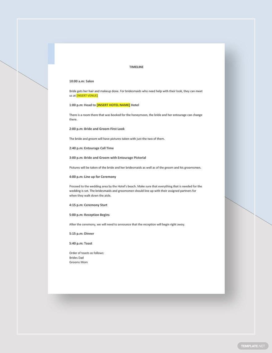 Wedding Planner Template Download In Word Google Docs PDF Apple 