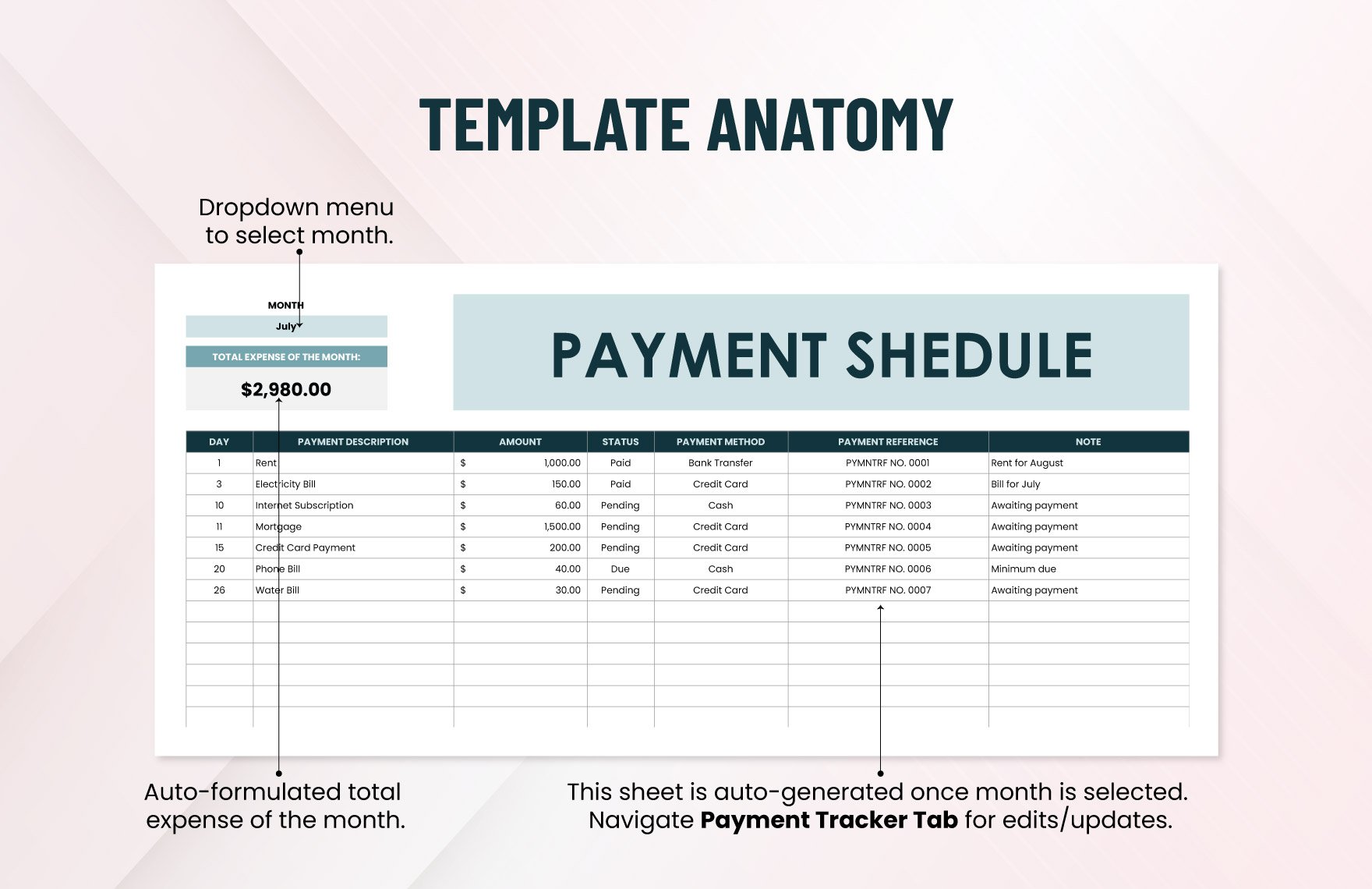 Payment Schedule Template