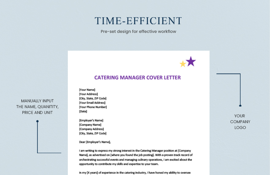 Catering manager cover letter