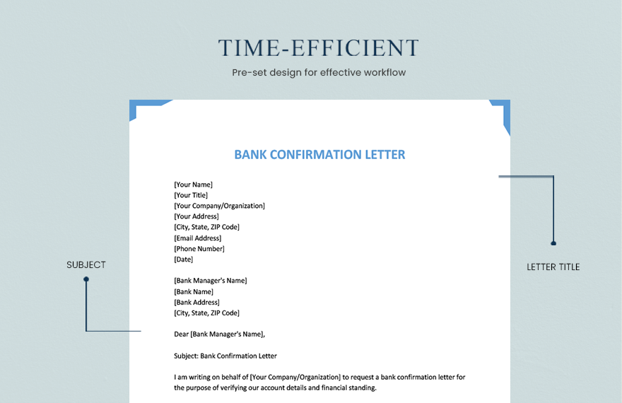 Bank Confirmation Letter