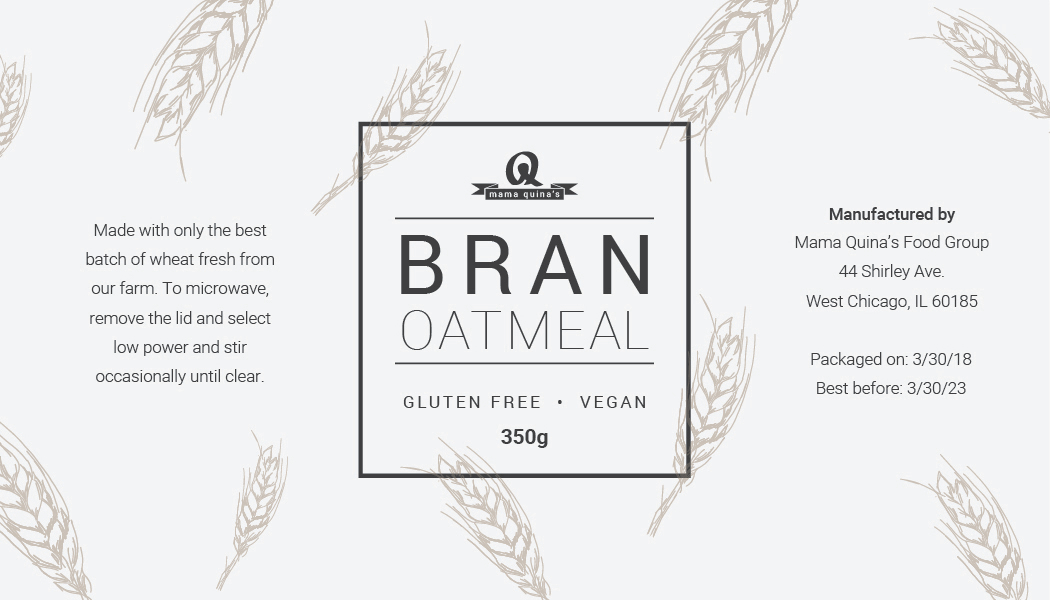 food labels template