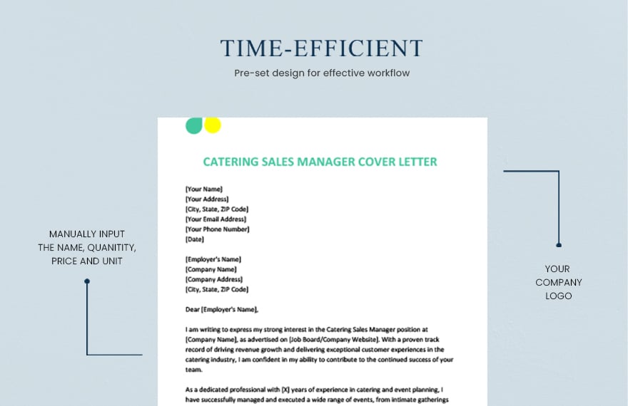 Catering sales manager cover letter