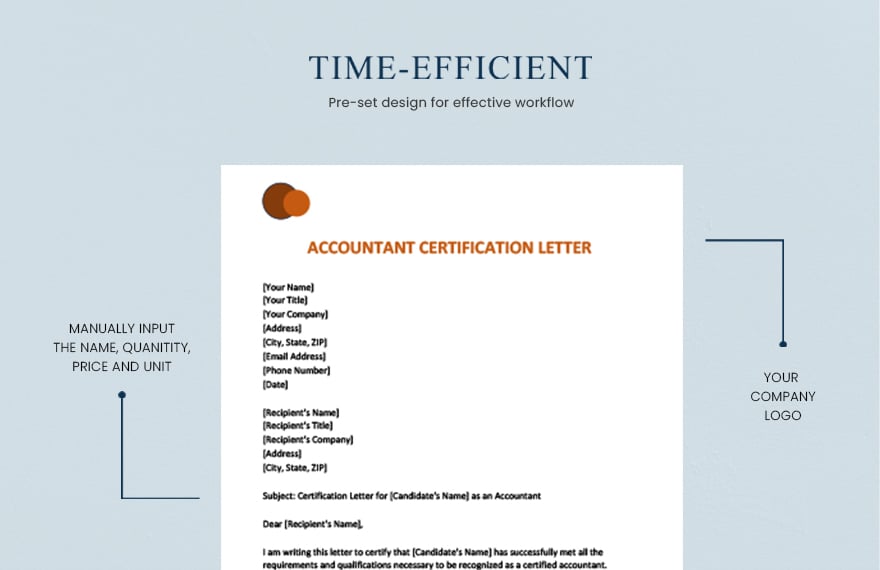 Accountant certification letter