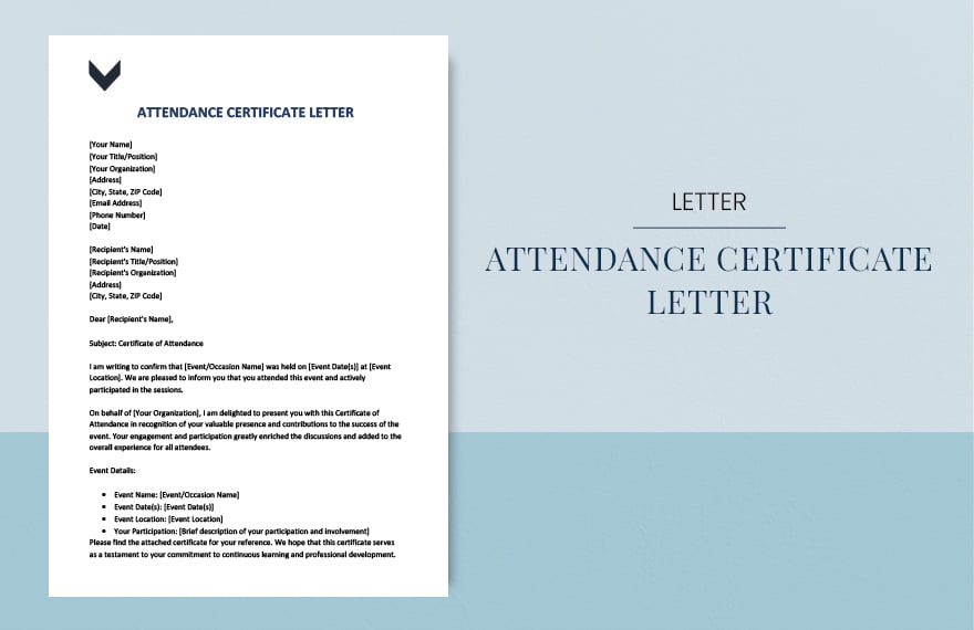 Attendance certificate letter