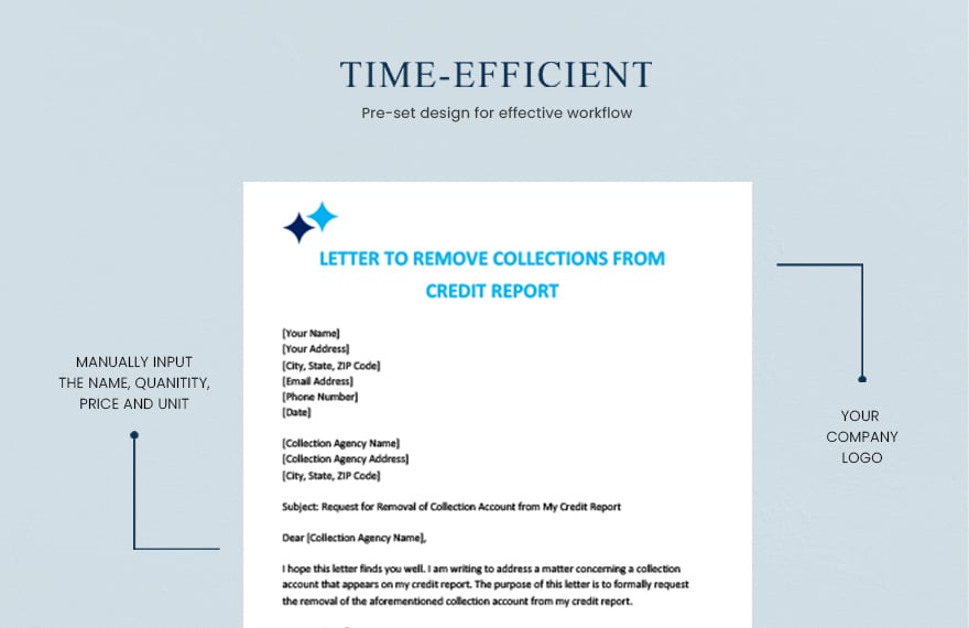 Letter to remove collections from credit report