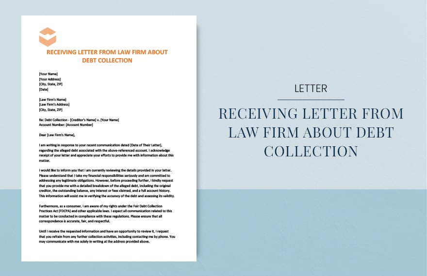 Receiving letter from law firm about debt collection