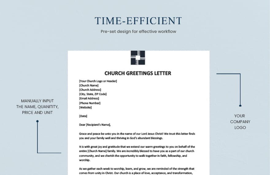 Church greetings letter