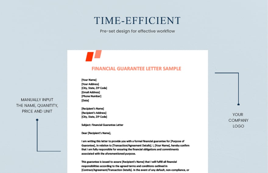 Financial guarantee letter sample
