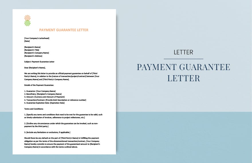 Payment guarantee letter
