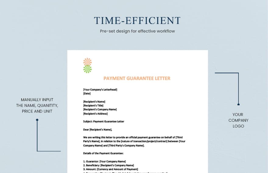 Payment guarantee letter