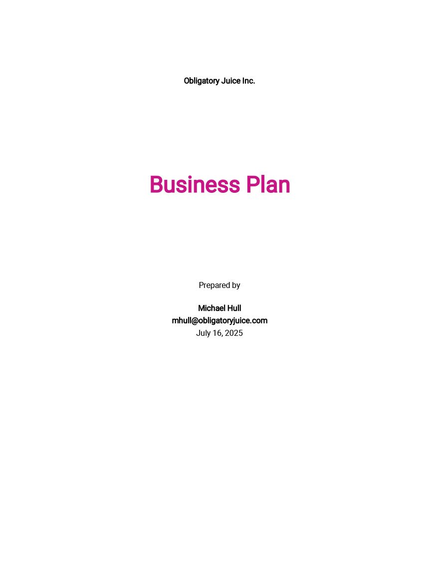 fresh juice business plan pdf