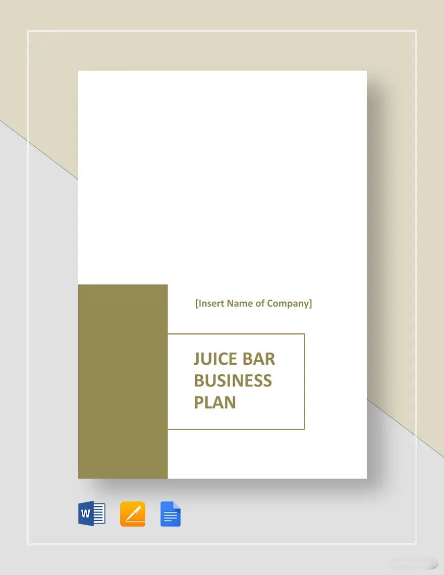 Juice Bar Business Plan Template in Word, Google Docs, PDF, Apple Pages