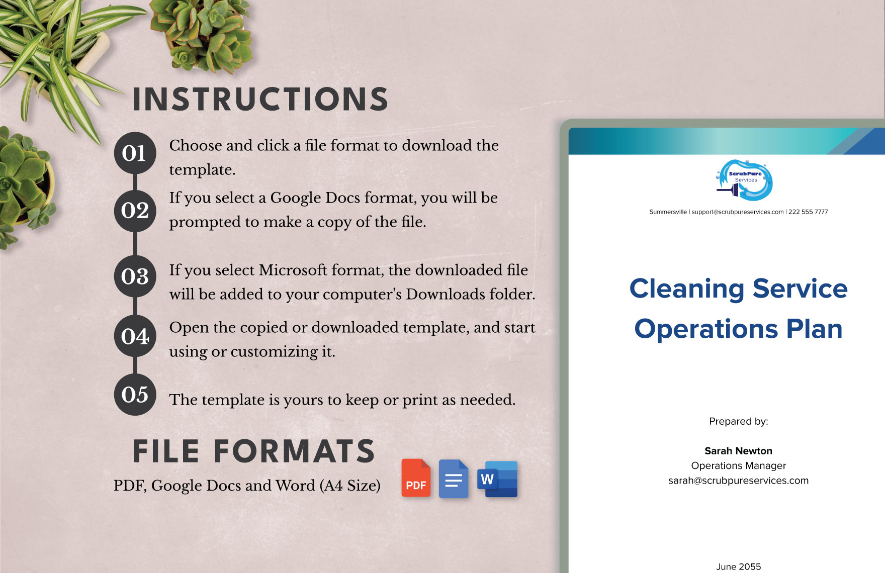 Sample Cleaning Service Operations Plan Template