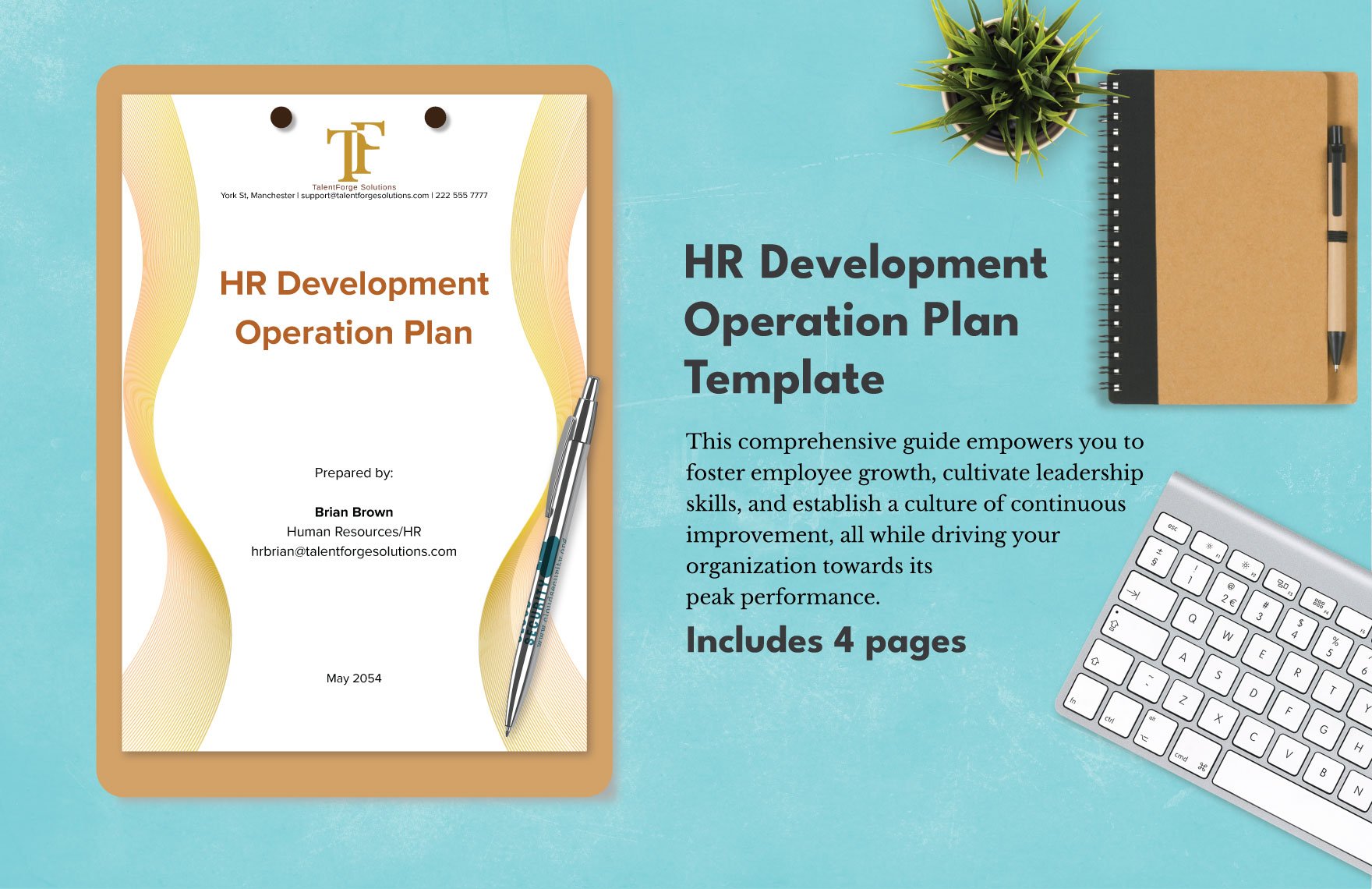 HR Development Operation Plan Template in Word, Google Docs, PDF