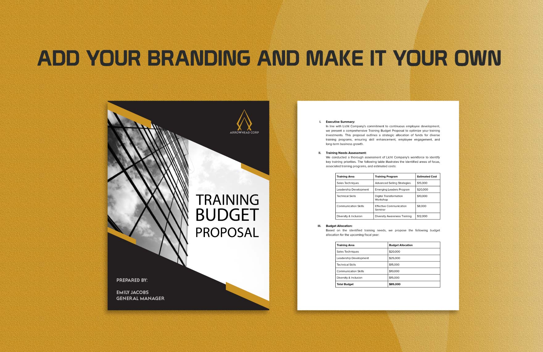 Training Budget Proposal Template