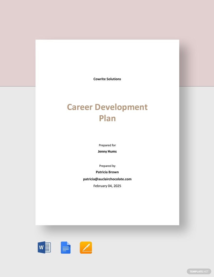 Career Development Plan Template