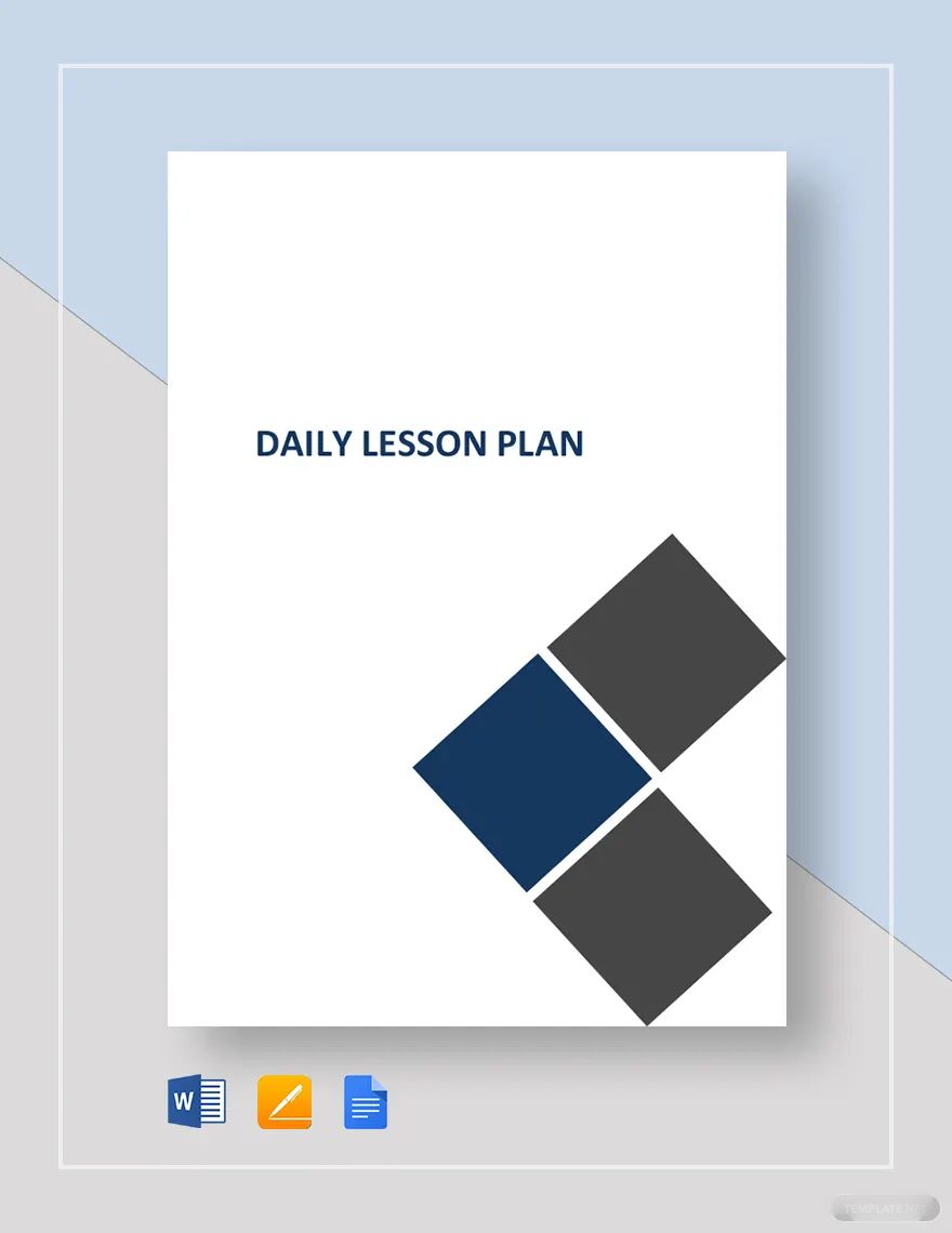 Basic Daily Lesson Plan Template Google Docs Word Apple Pages 