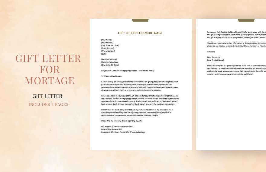 Gift Letter For Mortgage