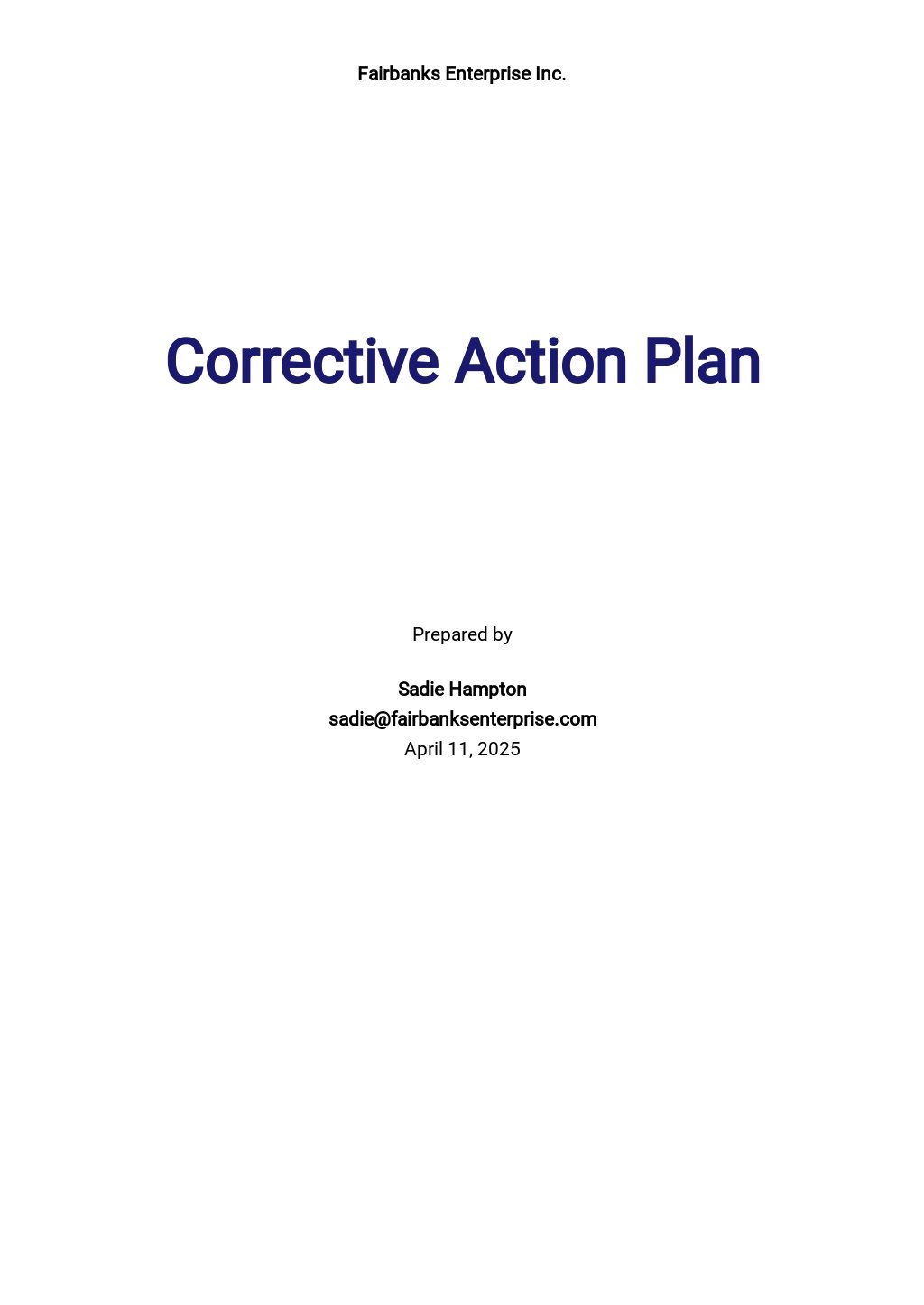 Research Corrective Action Plan Template Free PDF Google Docs Word