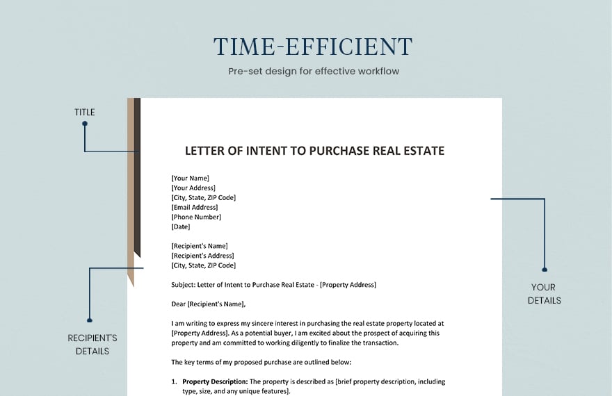 Letter Of Intent to Purchase Real Estate