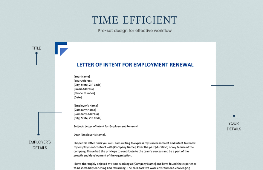 Letter of Intent For Employment Renewal