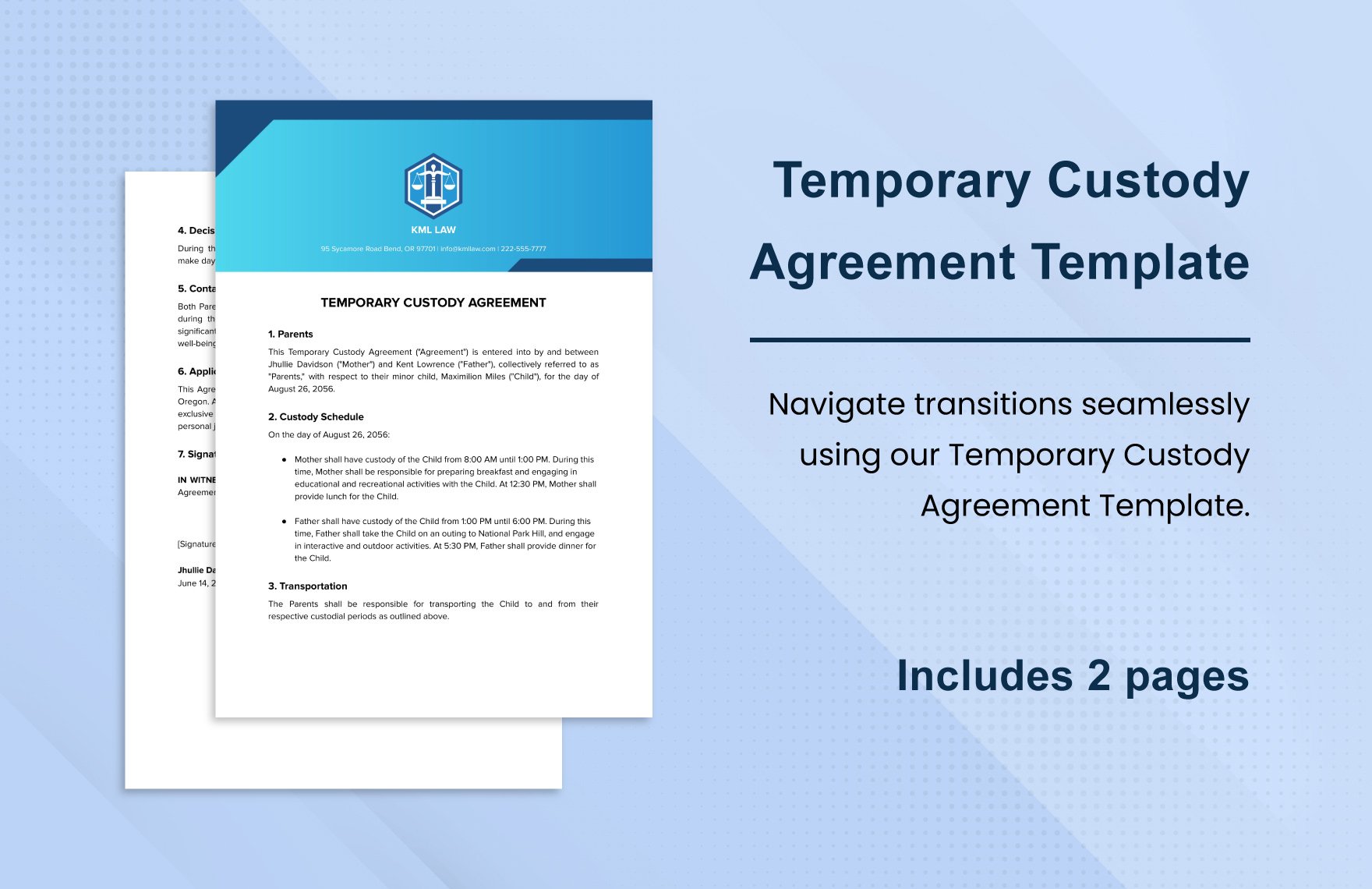 Temporary Custody Agreement Template