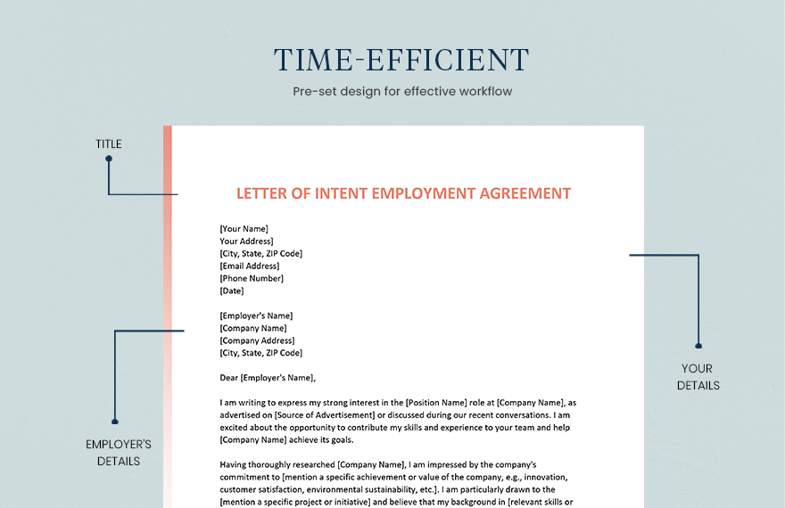 Letter of Intent Employment Agreement