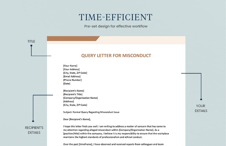 Query Letter For Misconduct