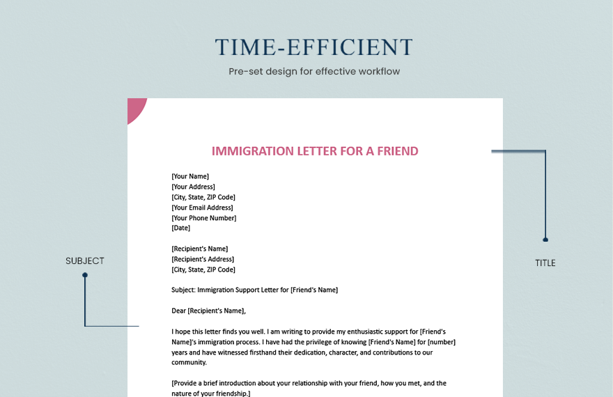 Immigration Letter For A Friend