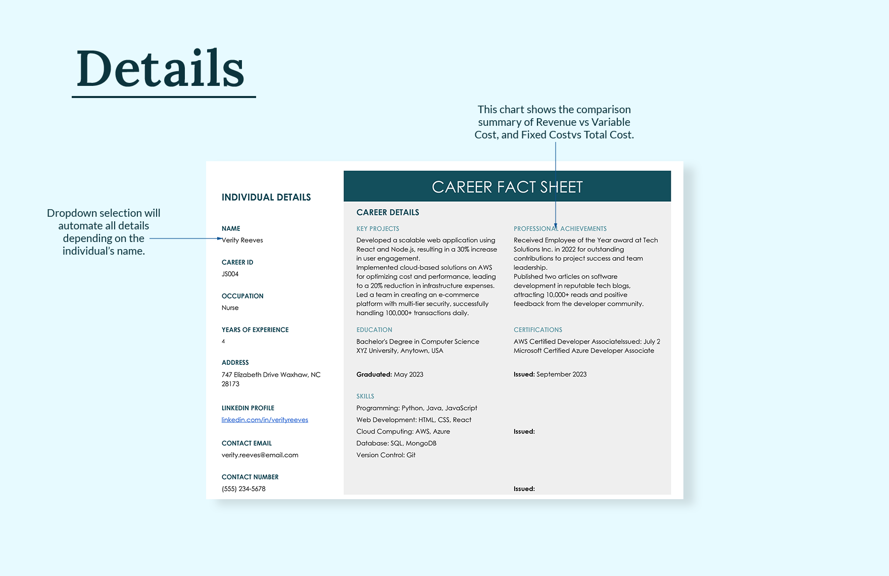 Career Fact Sheet Template