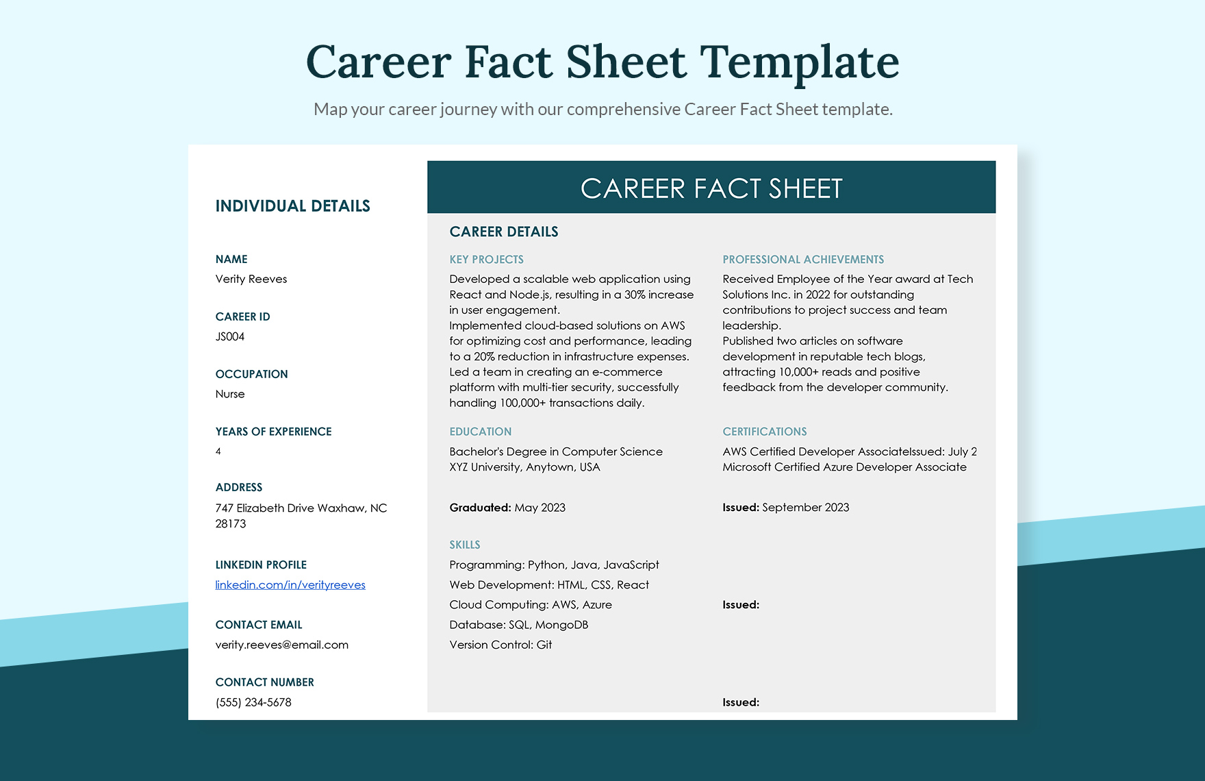 Editable Fact Sheet Templates In Excel To Download